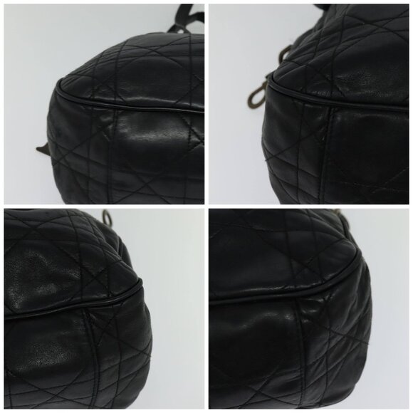 Christian Dior Canage Shoulder Bag Leather Black Gold Auth hk2058 - Picture 12 of 15